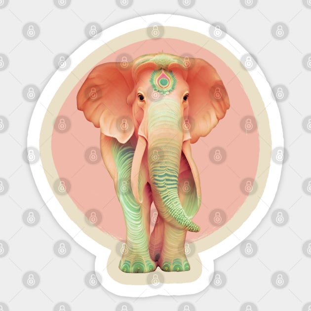 Pink Magic Elephant Sticker by Veata Atticus Store